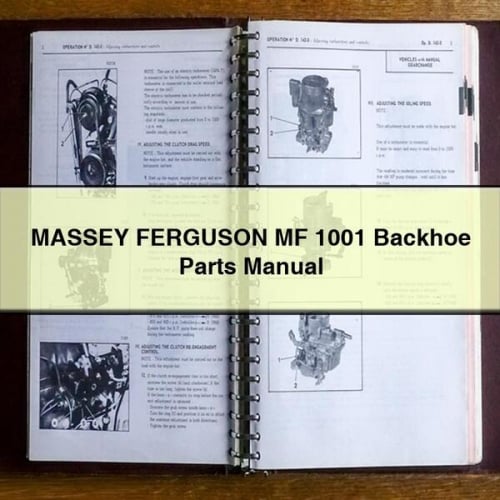 MASSEY FERGUSON MF 1001 Bagger-Ersatzteilhandbuch als PDF-Download