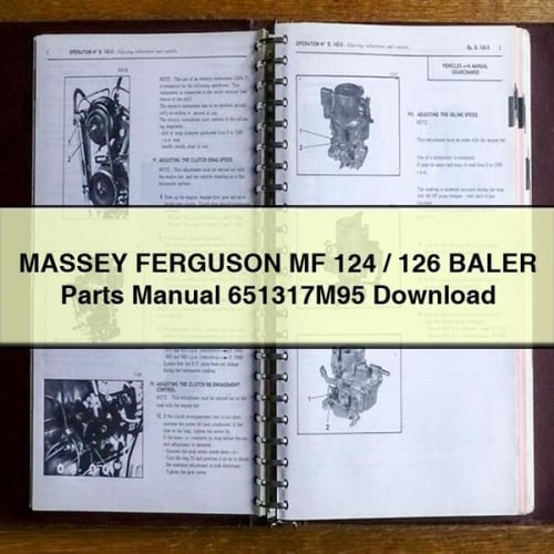 MASSEY FERGUSON MF 124 / 126 BALER Parts Manual 651317M95 PDF Download Download