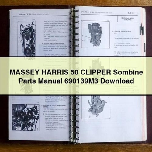 MASSEY HARRIS 50 CLIPPER Sombine-Ersatzteilhandbuch 690139M3