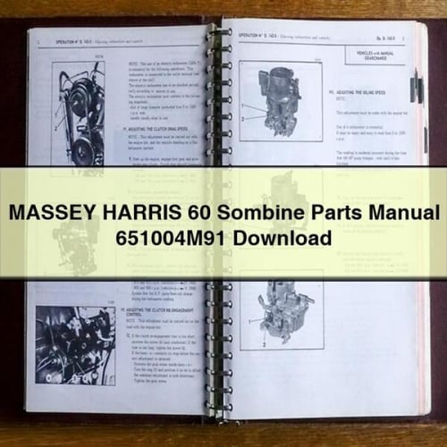 MASSEY HARRIS 60 COMBINE Parts Manual 651004M91 PDF Download Download