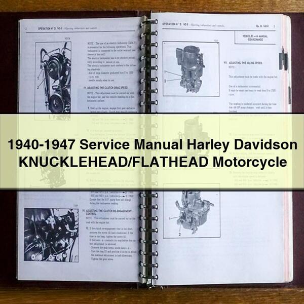 1940-1947 Service Repair Manual Harley Davidson KNUCKLEHEAD/FLATHEAD Motorcycle