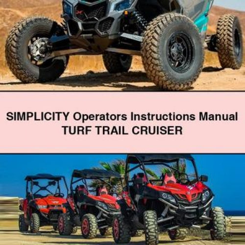 SIMPLICITY Operators Instructions Manual TURF TRAIL CRUISER PDF Download