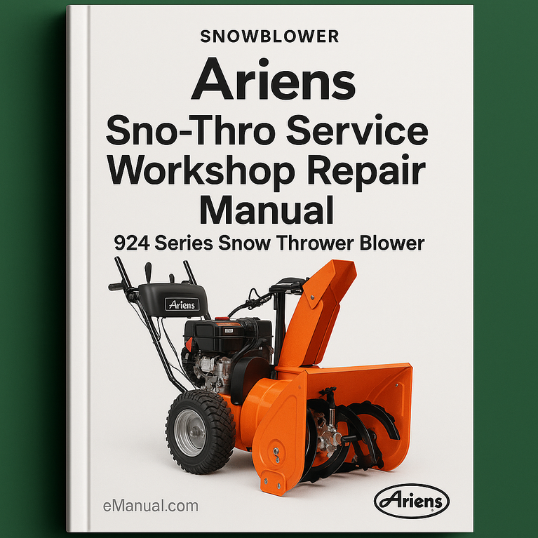 Ariens Snowblower Sno-Thro Service Workshop Repair Manual 924 Series Snow Thrower Blower
