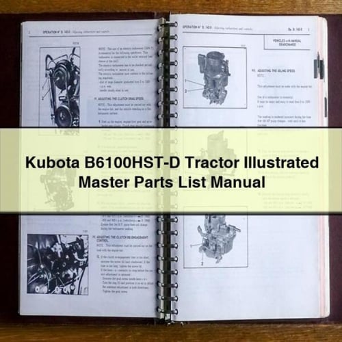 Kubota B6100HST-D Tractor Illustrated Master Parts List Manual PDF Download