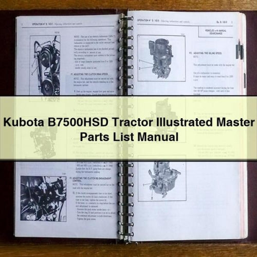 Illustriertes Handbuch für die Hauptersatzteilliste des Traktors Kubota B7500HSD, PDF-Download