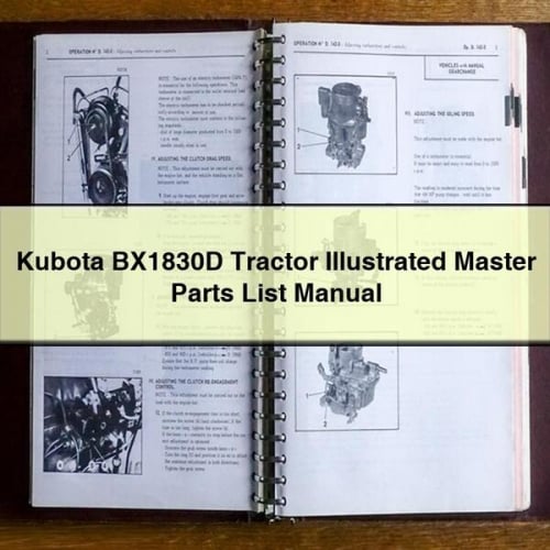 Kubota BX1830D Tractor Illustrated Master Parts List Manual PDF Download
