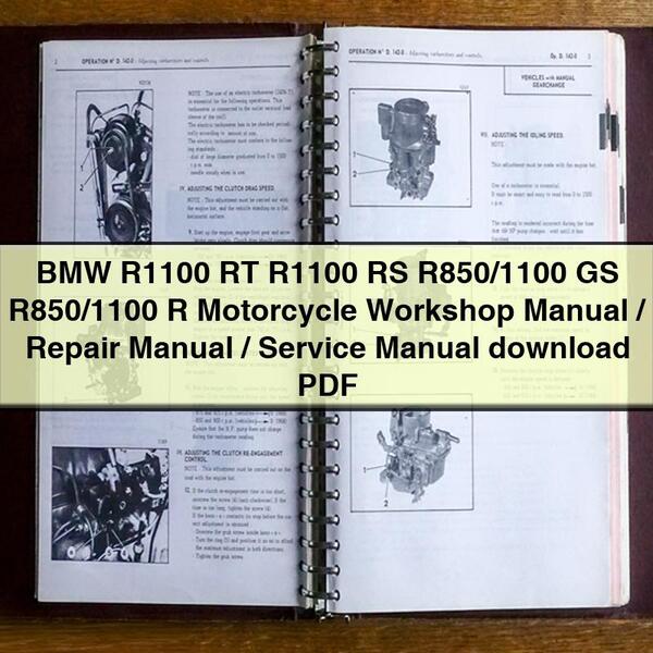 BMW R1100 RT R1100 RS R850/1100 GS R850/1100 R Motorcycle Workshop Manual/Repair Manual/Service Manual download