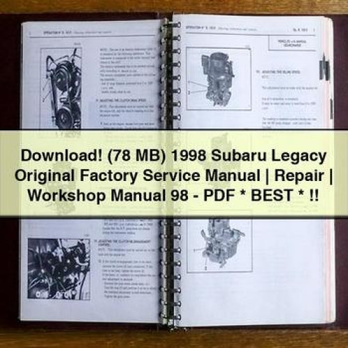 (78 MB) 1998 Subaru Legacy Original Factory Service Manual | Repair | Workshop Manual 98 - * Best *