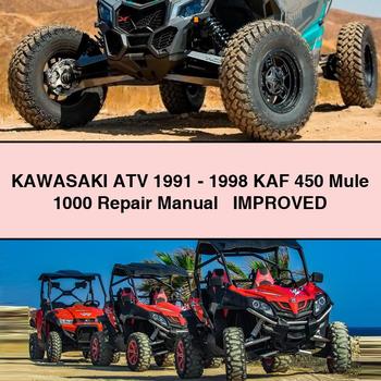 KAWASAKI ATV 1991-1998 KAF 450 Mule 1000 Repair Manual Improved