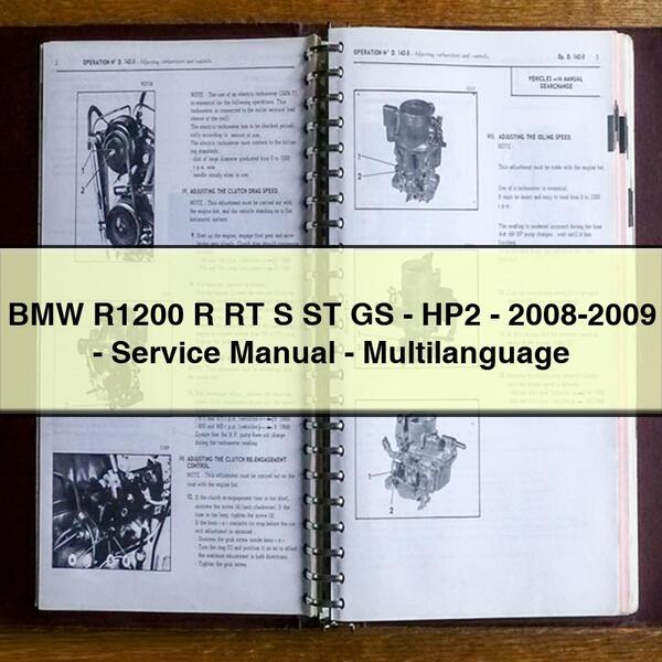 BMW R1200 R RT S ST GS-HP2-2008-2009-Service Repair Manual-Multilanguage PDF Download