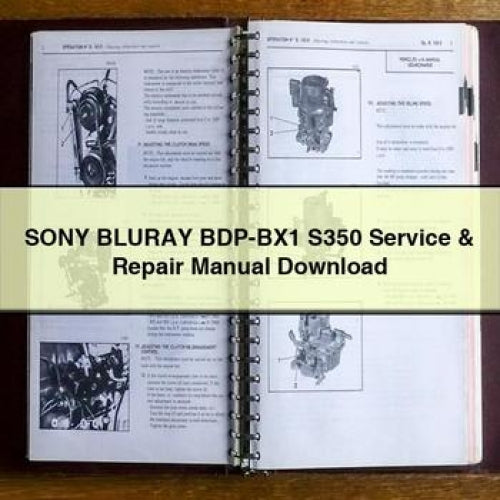 SONY BLURAY BDP-BX1 S350 Wartungs- und Reparaturhandbuch PDF herunterladen