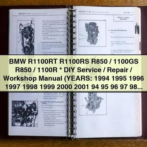 BMW R1100RT R1100RS R850/1100GS R850/1100R DIY Service/Repair/Workshop Manual (YEARS: 1994 1995 1996 1997 1998 1999 2000 2001 94 95 96 97 98 99 00 01)-PDF
