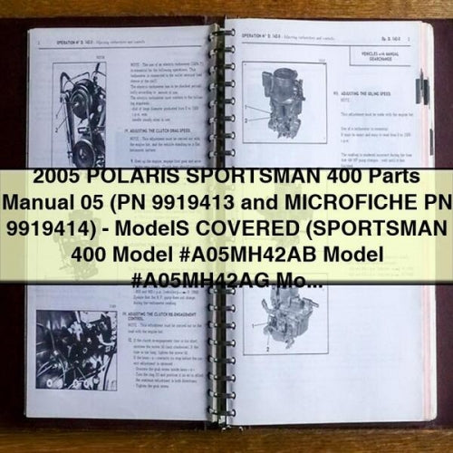 2005 POLARIS SPORTSMAN 400 Parts Manual 05 (PN 9919413 and MICROFICHE PN 9919414) - ModelS COVERED (SPORTSMAN 400 Model #A05MH42AB Model #A05MH42AG Model #A05MH42AH ) -