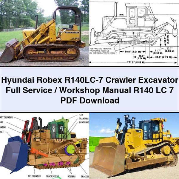 Hyundai Robex R140LC-7 Crawler Excavator Full Service/Workshop Manual R140 LC 7