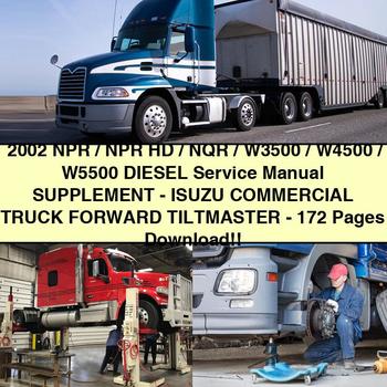 2002 NPR / NPR HD / NQR / W3500 / W4500 / W5500 Manual de servicio diésel SUPLEMENTO - Camión comercial Isuzu hacia adelante TILTMaster - 172 páginas Descargar PDF