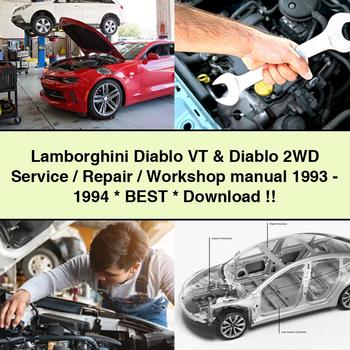 Lamborghini Diablo VT & Diablo 2WD Service/Repair/Workshop Manual 1993-1994 Best PDF Download