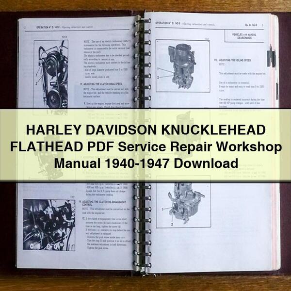 HARLEY DAVIDSON KNUCKLEHEAD FLATHEAD Service Repair Workshop Manual 1940-1947