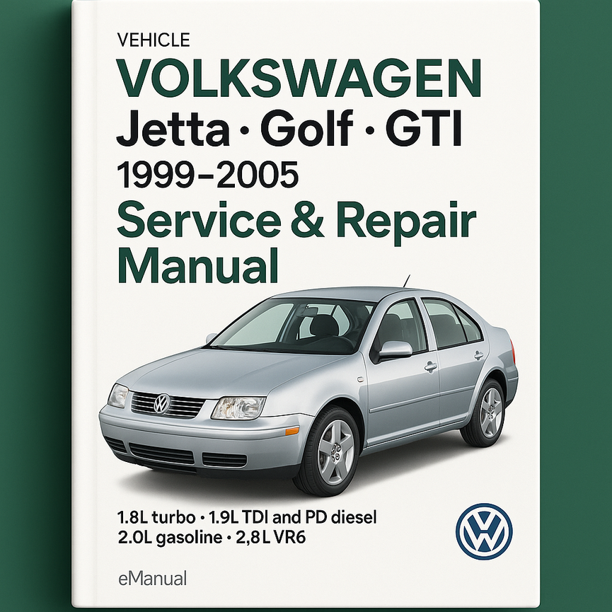 1999-2005 Volkswagen Jetta Golf GTI Service Repair Manual (1.8L turbo 1.9L TDI and PD diesel 2.0L gasoline 2.8 LVR6)