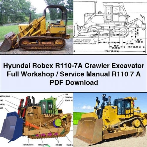 Hyundai Robex R110-7A Crawler Excavator Full Workshop/Service Repair Manual R110 7 A PDF Download