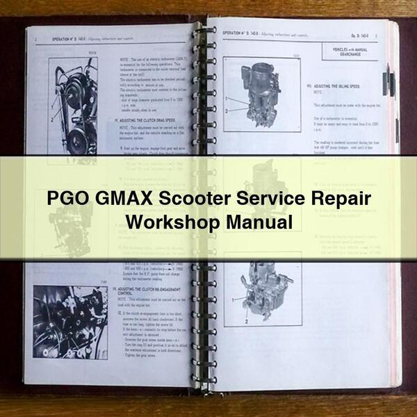 Manual de taller de reparación de servicio de scooter PGO GMAX Descargar PDF