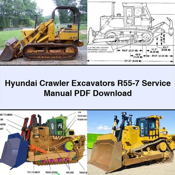 Hyundai Crawler Excavators R55-7 Service Repair Manual PDF Download