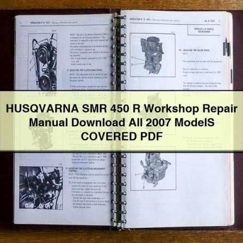 Manual de reparación de taller HUSQVARNA SMR 450 R Descargar todos los modelos 2007 PDF CUBIERTO