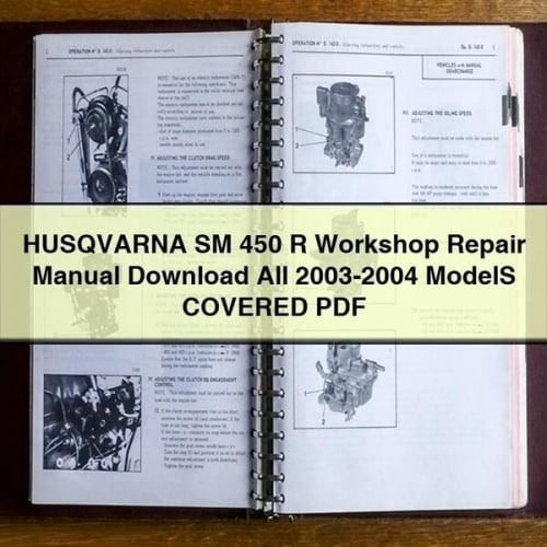 Manual de reparación de taller HUSQVARNA SM 450 R Descargar todos los modelos 2003-2004 PDF CUBIERTO