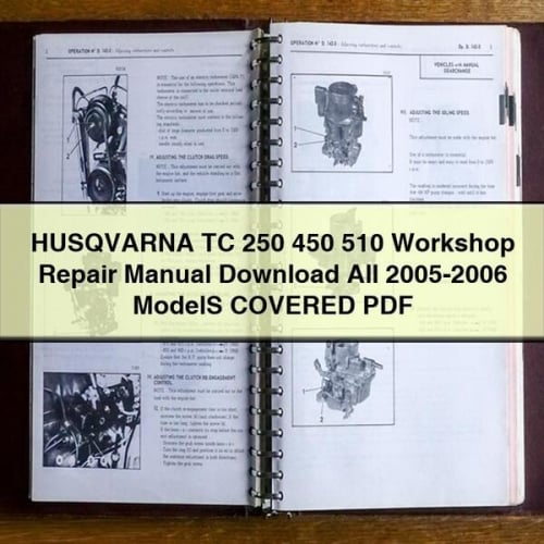 HUSQVARNA TC 250 450 510 Manual de reparación de taller Descargar todos los modelos 2005-2006 PDF CUBIERTOS