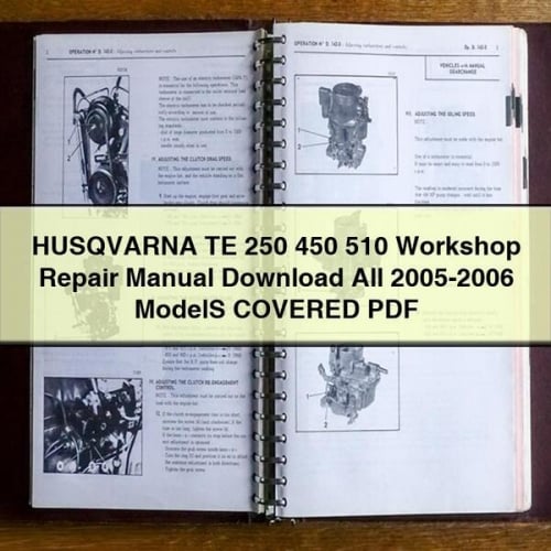 HUSQVARNA TE 250 450 510 Manual de reparación de taller Descargar todos los modelos 2005-2006 PDF CUBIERTOS