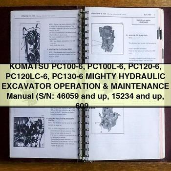 Komatsu PC100-6 PC100L-6 PC120-6 PC120LC-6 PC130-6 MIGHTY HYDRAULIC Excavator Operation & Maintenance Manual (S/N: 46059 and up 15234 and up 60968 and up 65504 and up 51480 and up)