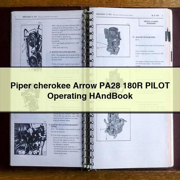 Piper cherokee Arrow PA28 180R PILOT Operating Handbook