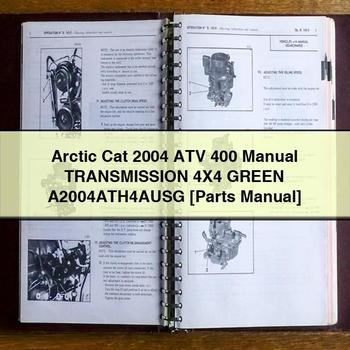 Arctic Cat 2004 ATV 400 Manual Transmission 4X4 GREEN A2004ATH4AUSG Parts Manual