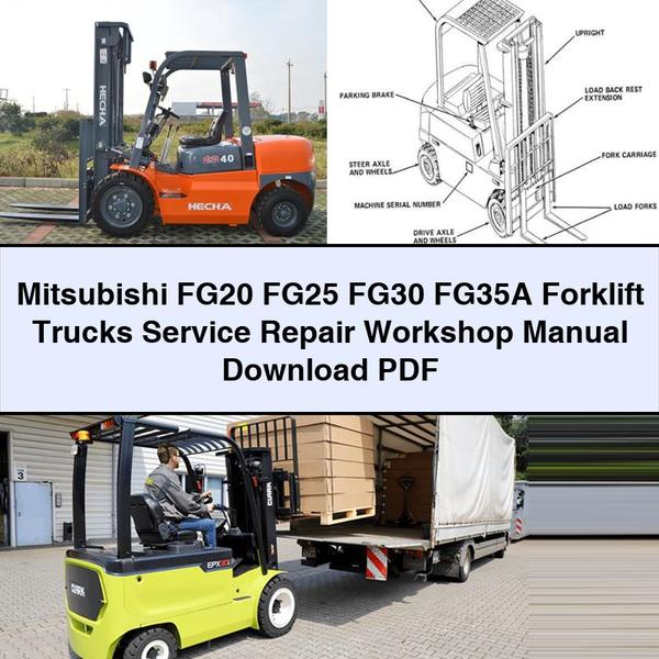 Mitsubishi FG20 FG25 FG30 FG35A Forklift Trucks Service Repair Workshop Manual