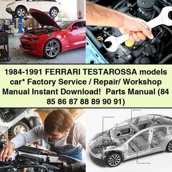 1984-1991 FERRARI TestAROSSA models car  Factory Service/Repair/ Workshop Manual Download+ Parts Manual (84 85 86 87 88 89 90 91) PDF
