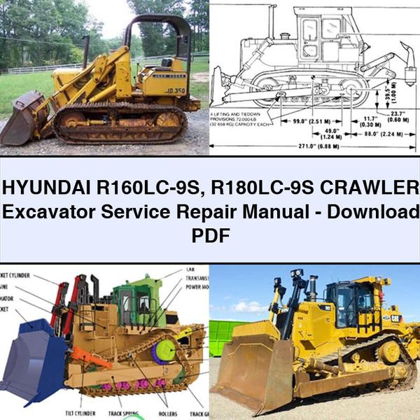 Hyundai R160LC-9S R180LC-9S Crawler Excavator Service Repair Manual-PDF