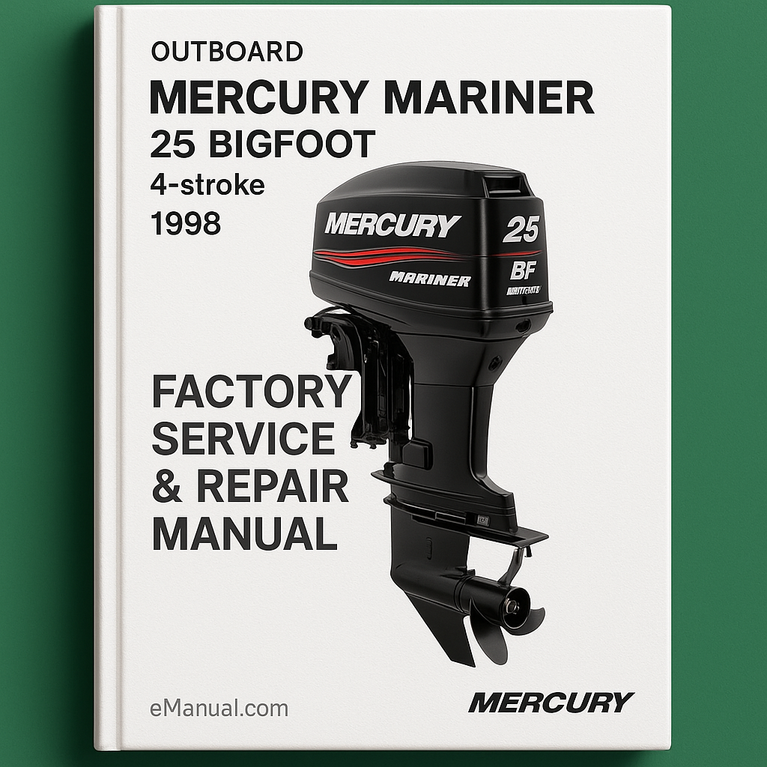Mercury Mariner Außenborder 25 BIGFOOT Hp 4-Takt 1998 Werkswartungs- und Reparaturhandbuch