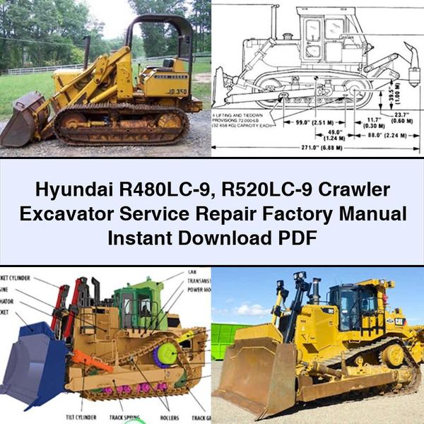 Hyundai R480LC-9 R520LC-9 Crawler Excavator Service Repair Factory Manual