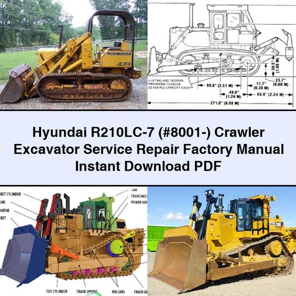 Hyundai R210LC-7 (#8001-) Crawler Excavator Service Repair Factory Manual PDF Download