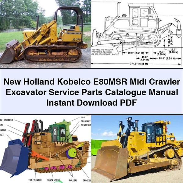 New Holland Kobelco E80MSR Midi Crawler Excavator Service Parts Catalogue Manual