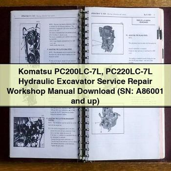 Komatsu PC200LC-7L PC220LC-7L Hydraulic Excavator Service Repair Workshop Manual (SN: A86001 and up)