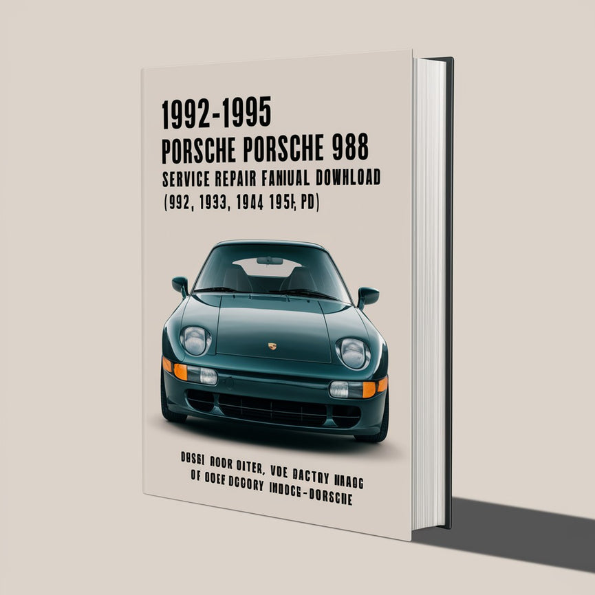 1992-1995 Porsche 968 Descarga del manual de fábrica de reparación de servicio (1992 1993 1994 1995) PDF