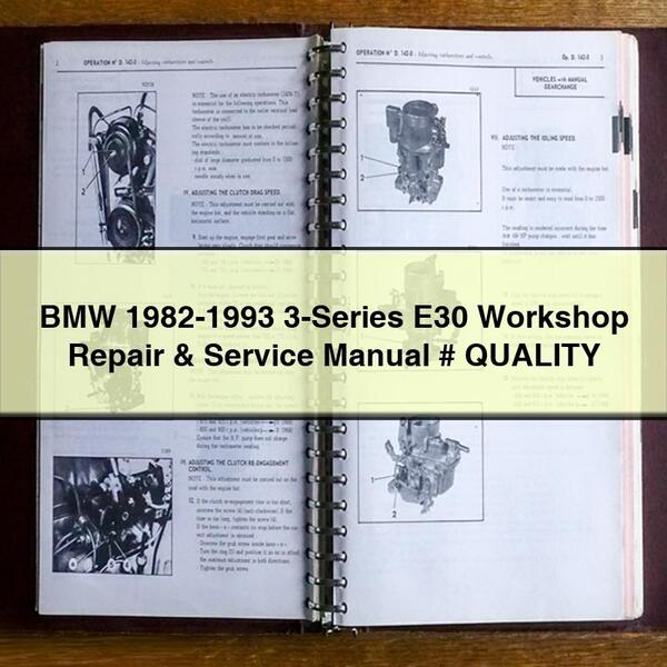 BMW 1982-1993 3-Series E30 Workshop Repair & Service Manual # QUALITY PDF Download