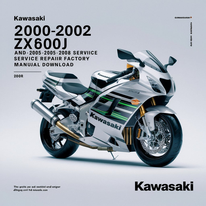 Descarga del manual de fábrica de reparación de servicio Kawasaki 2000-2002 ZX600J y 2005-2008 ZZR600 (2000 2001 2002 2005 2006 2007 2008) PDF