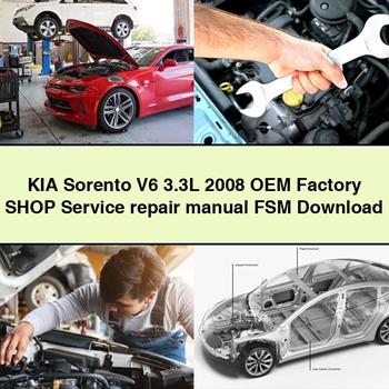 KIA Sorento V6 3.3L 2008 OEM Factory Shop Service Repair Manual FSM PDF Download