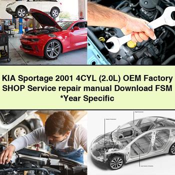 KIA Sportage 2001 4CYL (2.0L) OEM Factory Shop Service Repair Manual FSM Year Specific