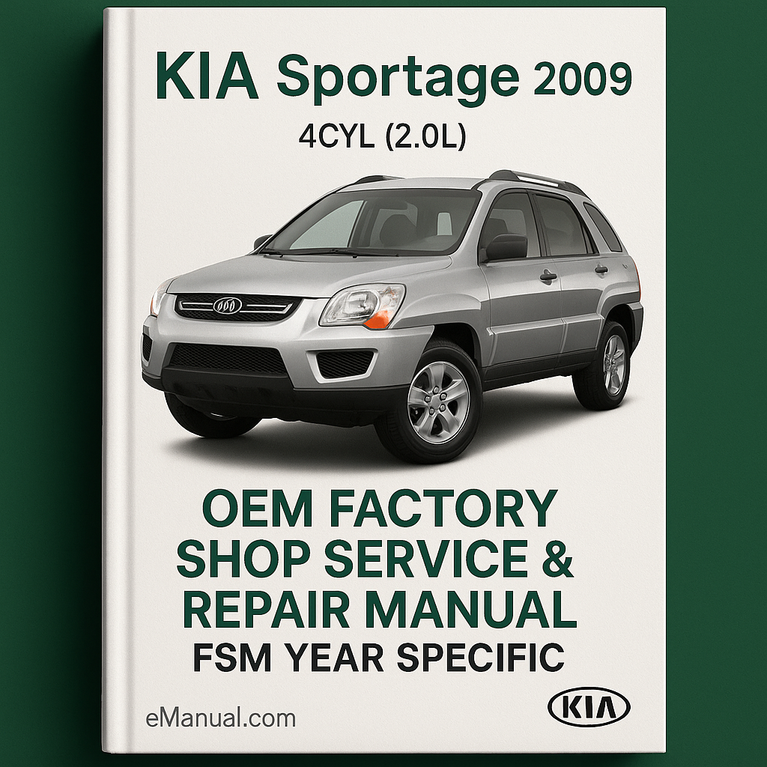 KIA Sportage 2009 4CYL (2.0L) OEM Factory Shop Service Repair Manual FSM Year Specific
