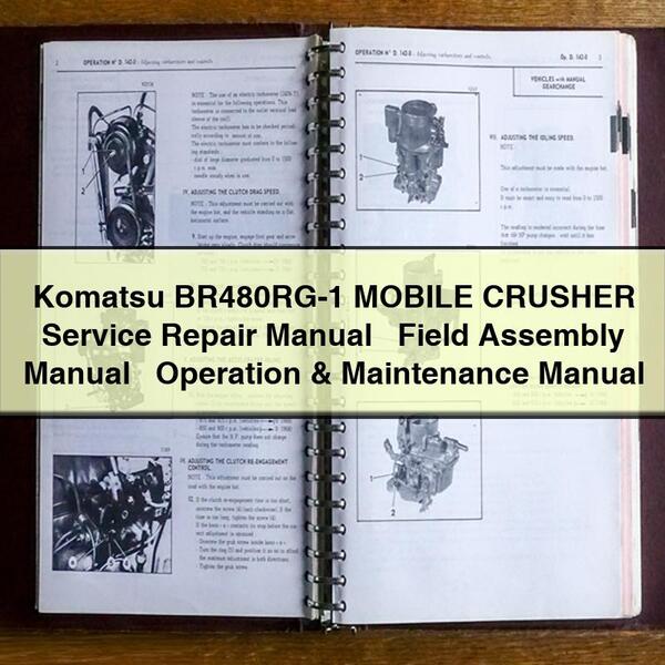 Komatsu BR480RG-1 MOBILE CRUSHER Service Repair Manual + Field Assembly Manual + Operation & Maintenance Manual