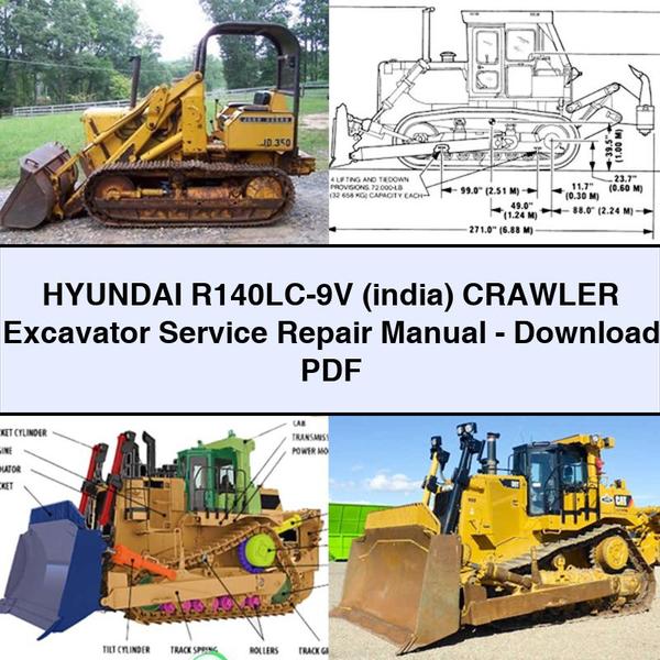 Manual de reparación de servicio de excavadora de orugas HYUNDAI R140LC-9V (india) - Descargar PDF