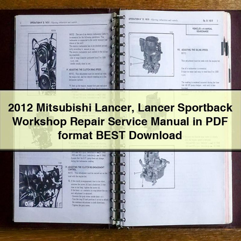 2012 Mitsubishi Lancer Lancer Sportback Workshop Repair Service Manual in format Best