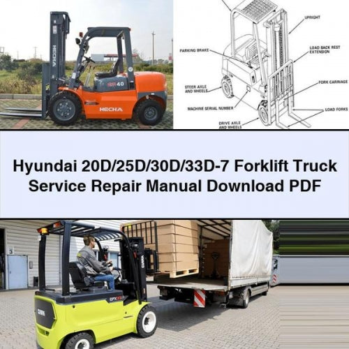 Service- und Reparaturhandbuch für Gabelstapler Hyundai 20D/25D/30D/33D-7, PDF herunterladen